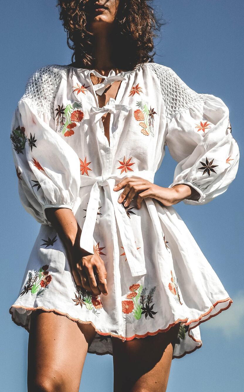 Innika Choo Mini Smock White Dress